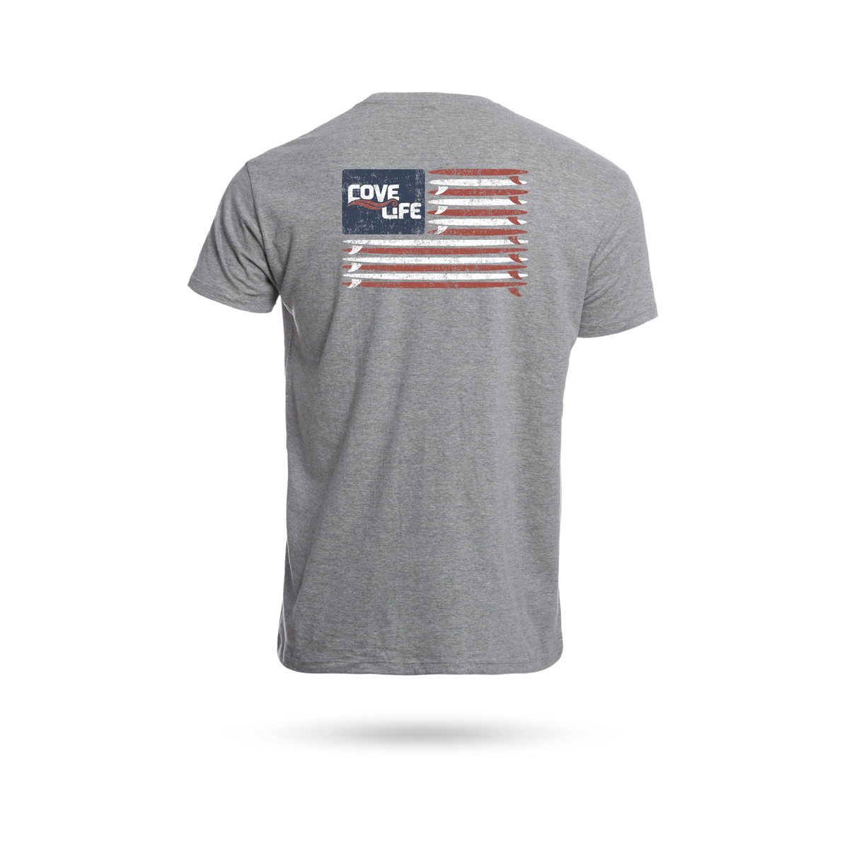 COVELiFE Red. White. Wake. Gray Tee - back graphic