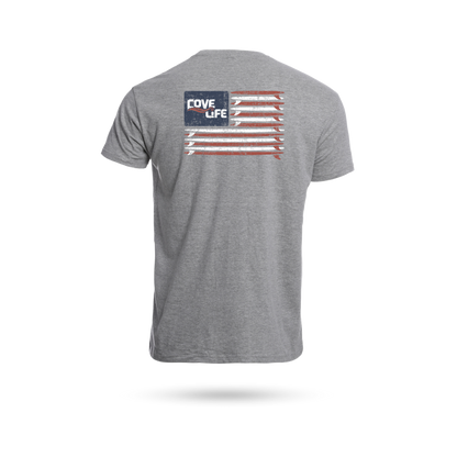 COVELiFE Red. White. Wake. Gray Tee - back graphic