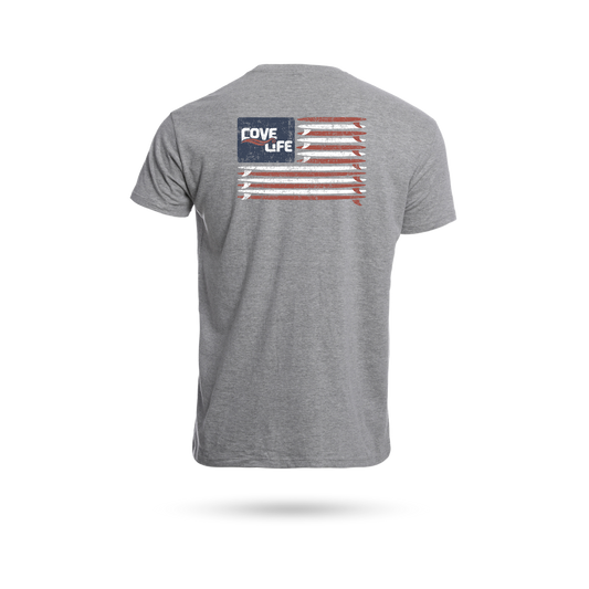 COVELiFE Red. White. Wake. Gray Tee - back graphic
