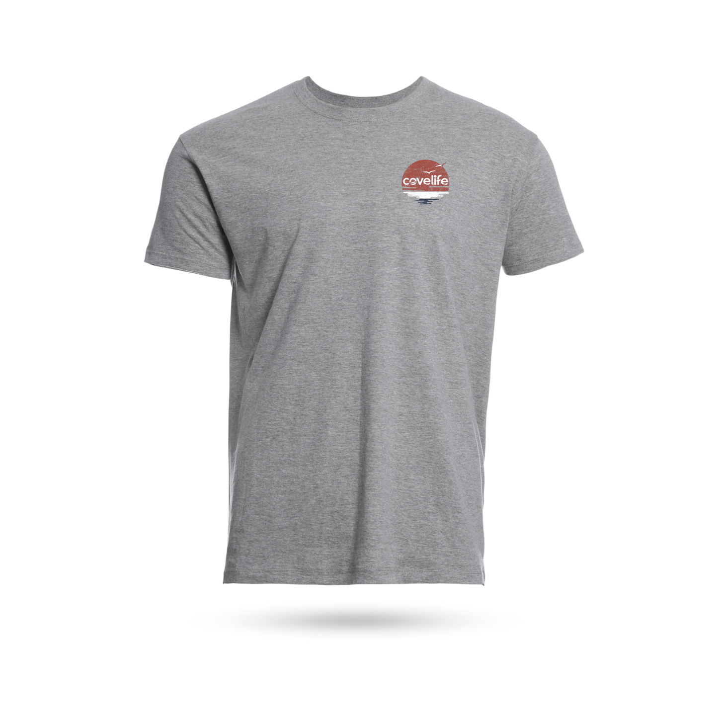 COVELiFE Red. White. Wake. Gray Tee - left chest graphic