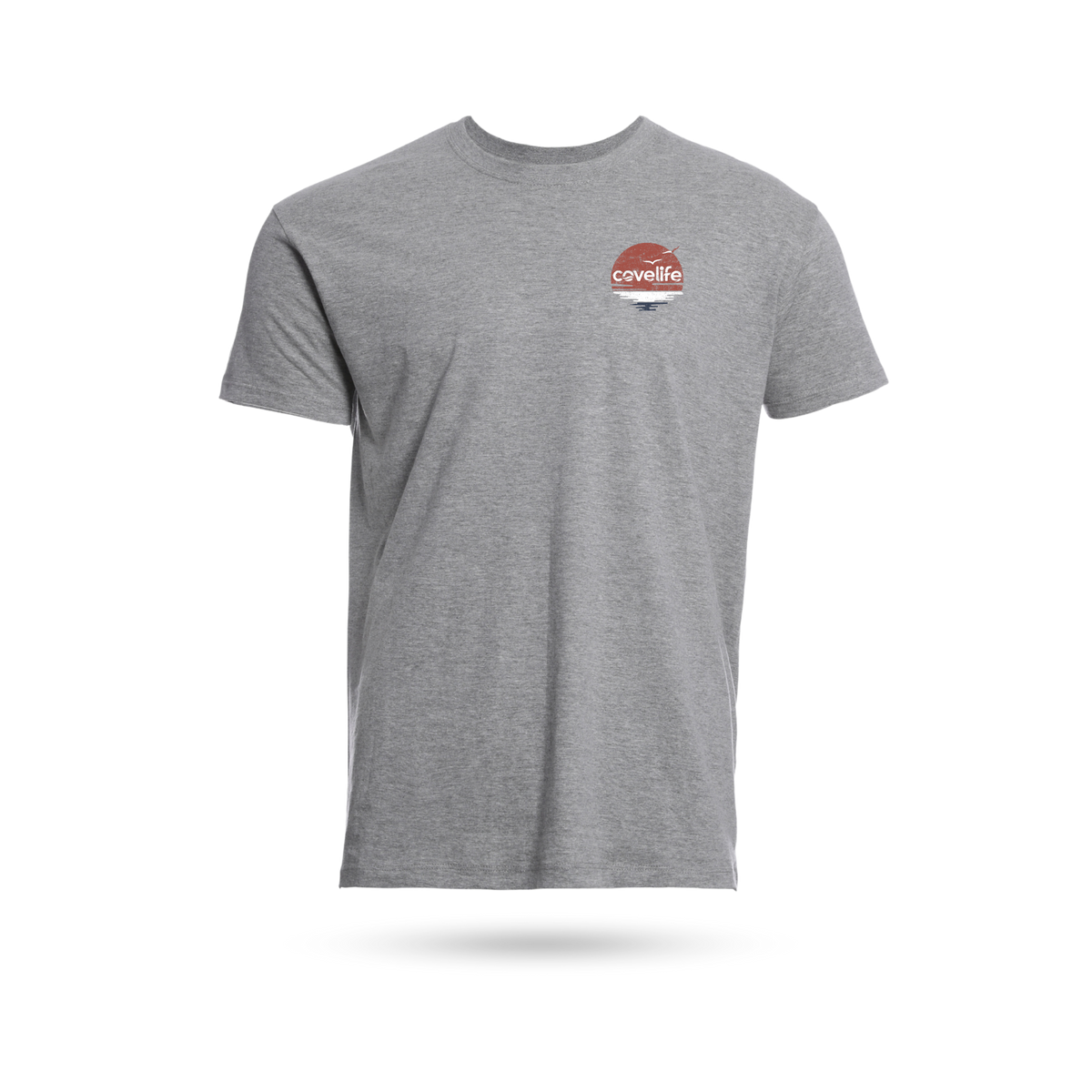 COVELiFE Red. White. Wake. Gray Tee - left chest graphic