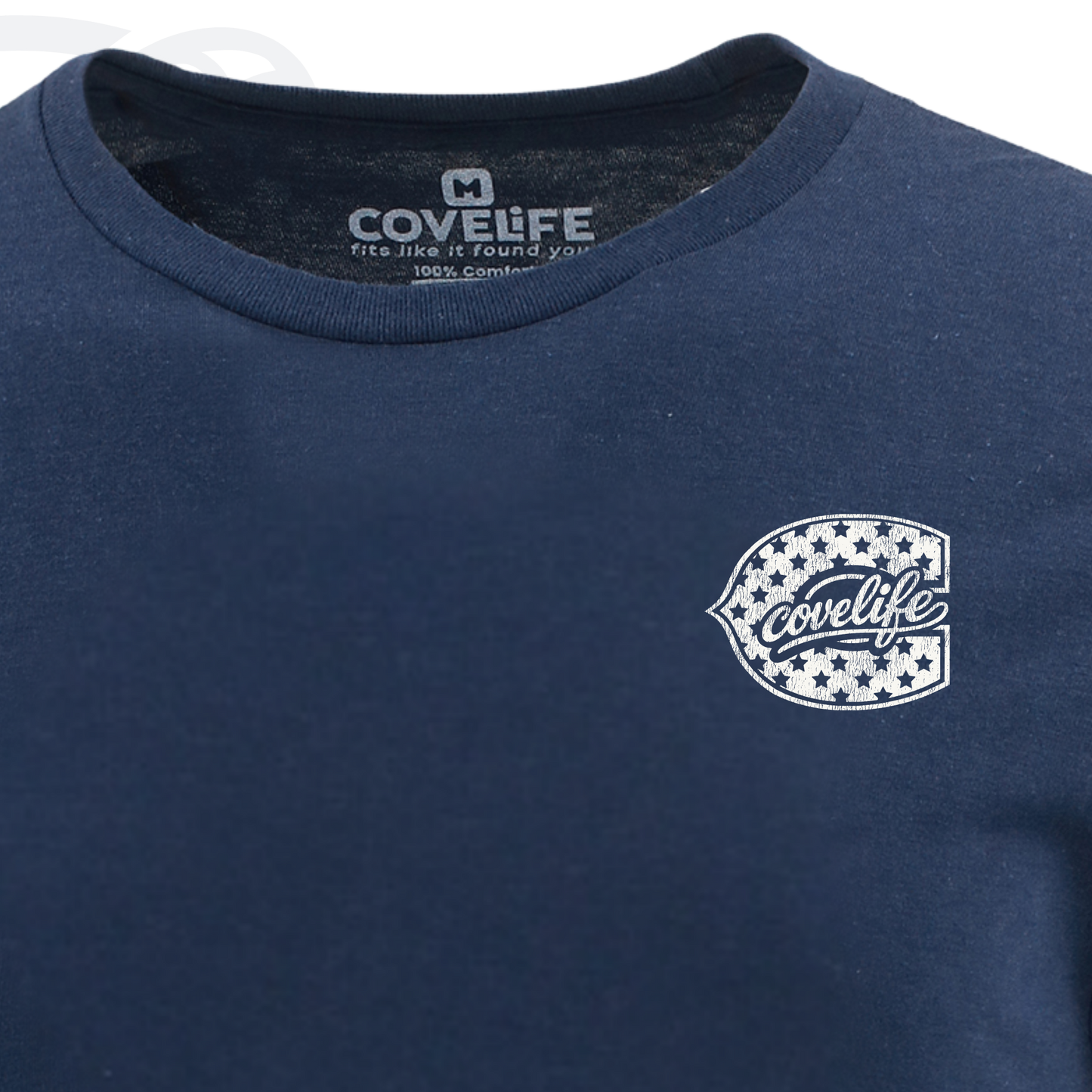 COVELiFE Freedom 250 Tee Navy - chest detail