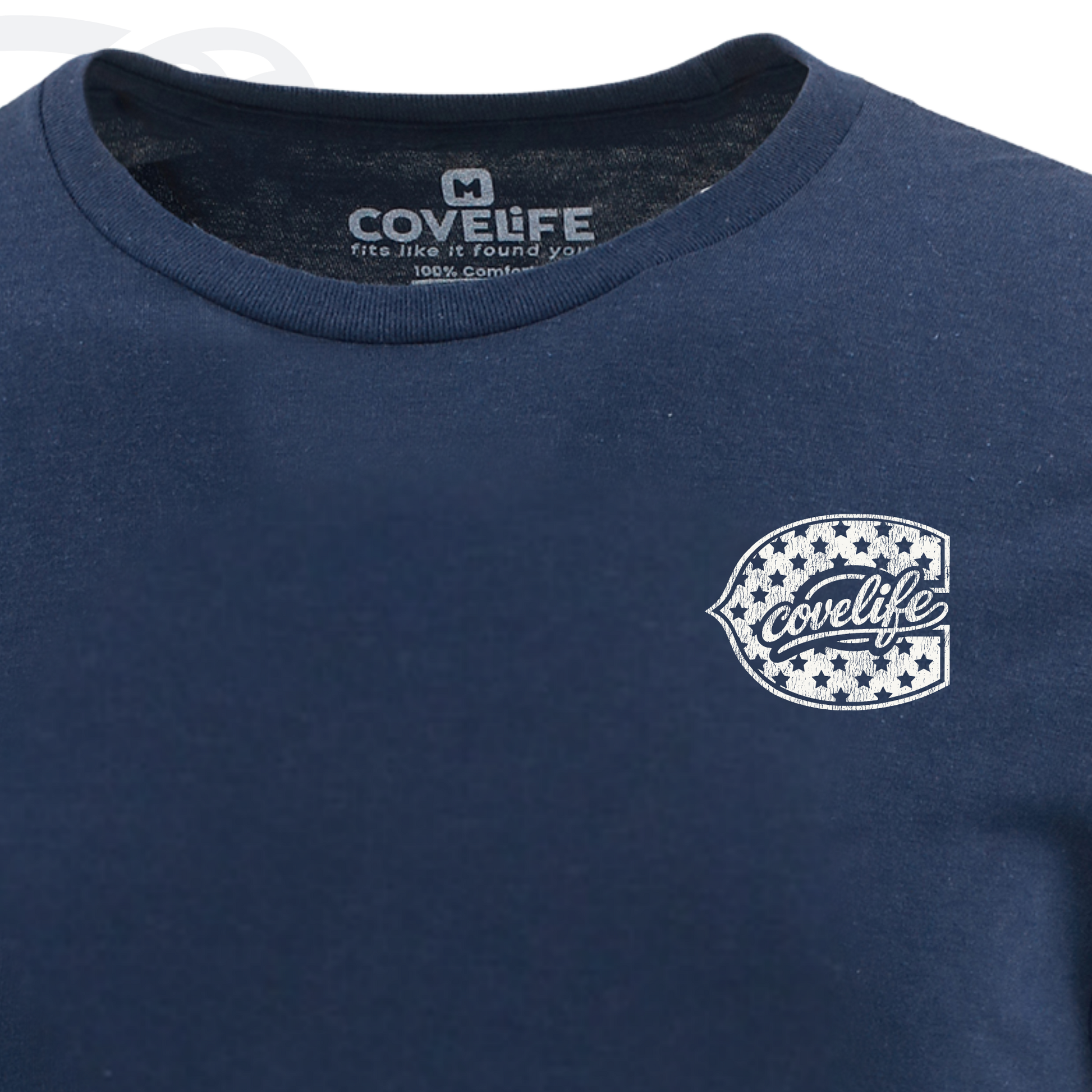 COVELiFE Freedom 250 Tee Navy - chest detail