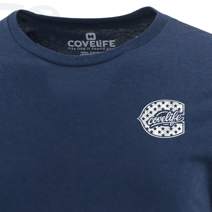 COVELiFE Freedom 250 Tee Navy - chest detail