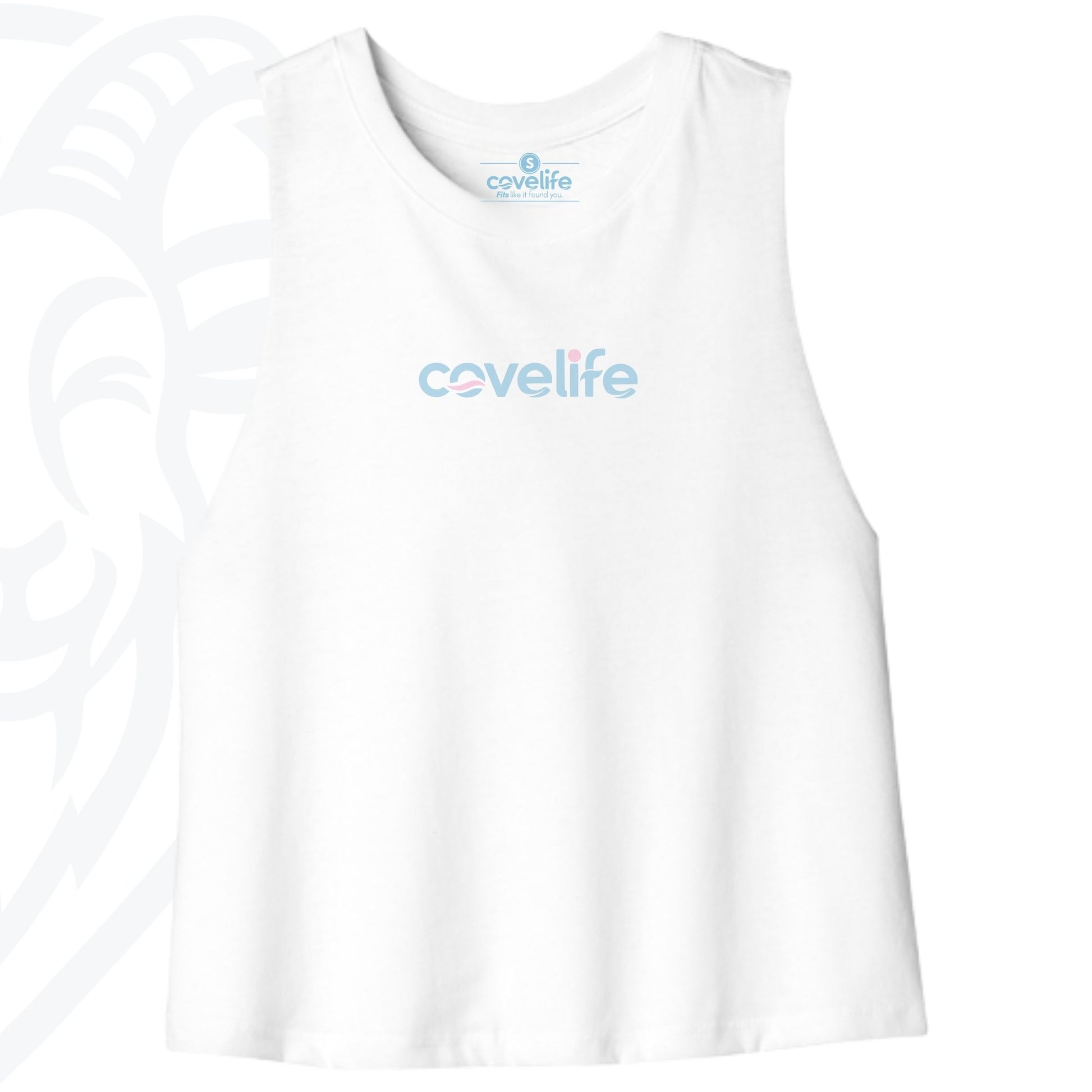 COVELiFE Livin' It Cropped Tank White - front flat