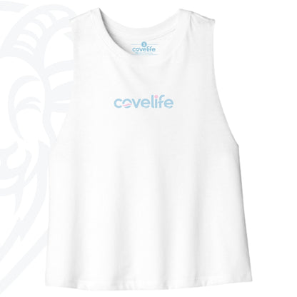 COVELiFE Livin' It Cropped Tank White - front flat