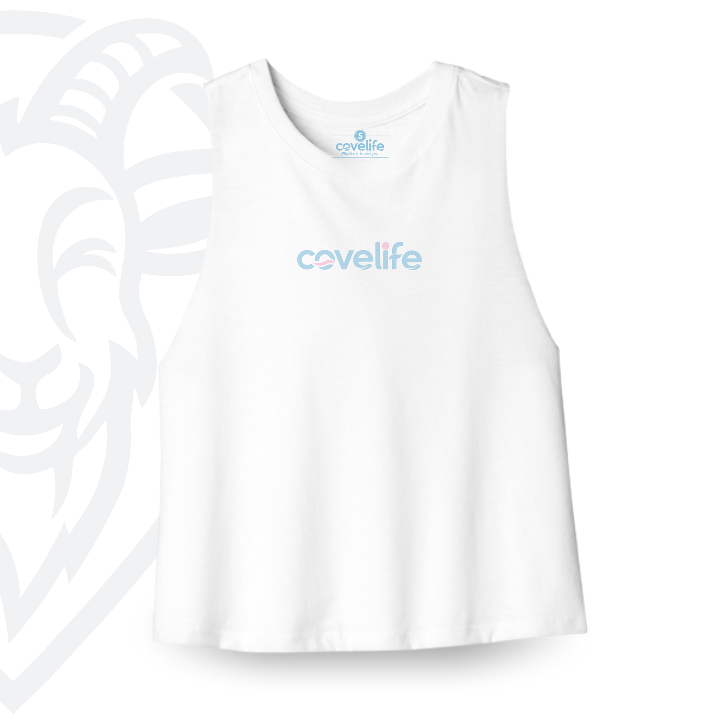 COVELiFE Livin' It Cropped Tank White - front flat