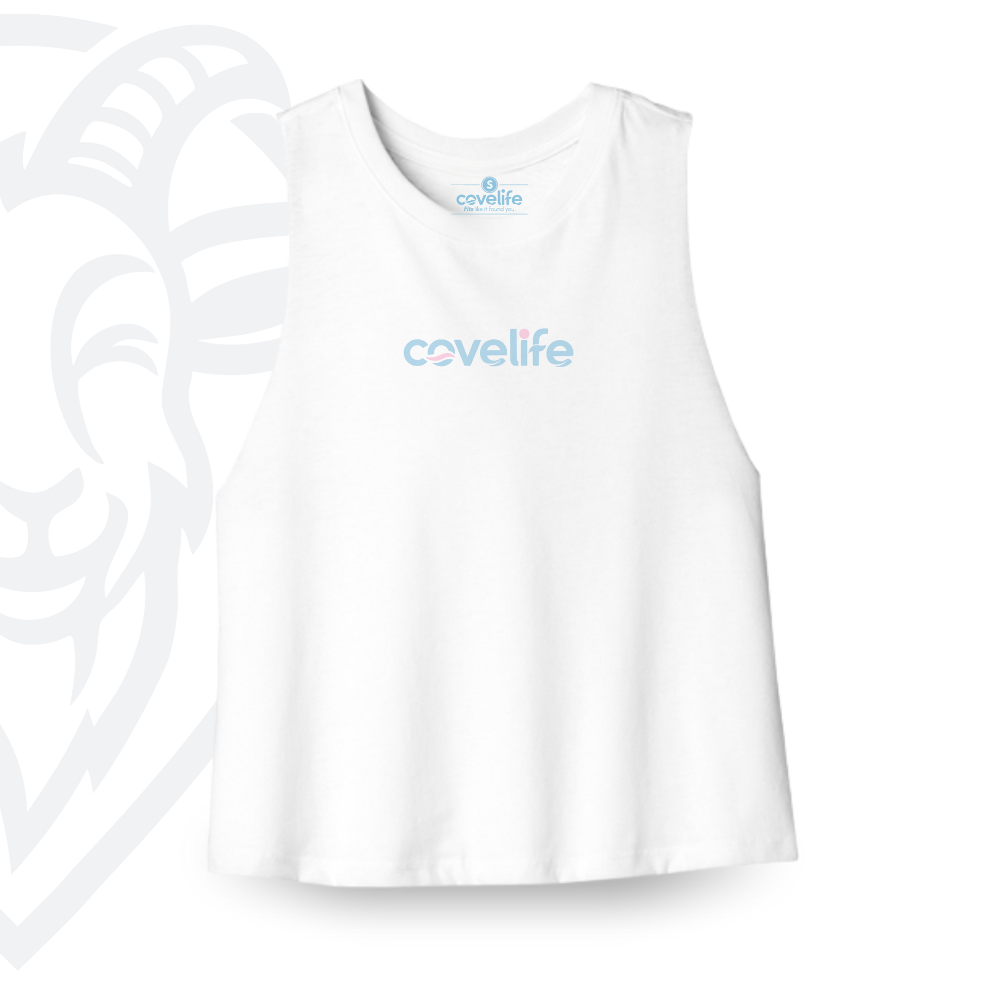 COVELiFE Livin' It Cropped Tank White - front flat