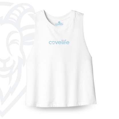 COVELiFE Livin' It Cropped Tank White - front flat