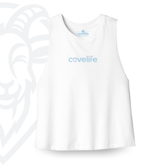 COVELiFE Livin' It Cropped Tank White - front flat