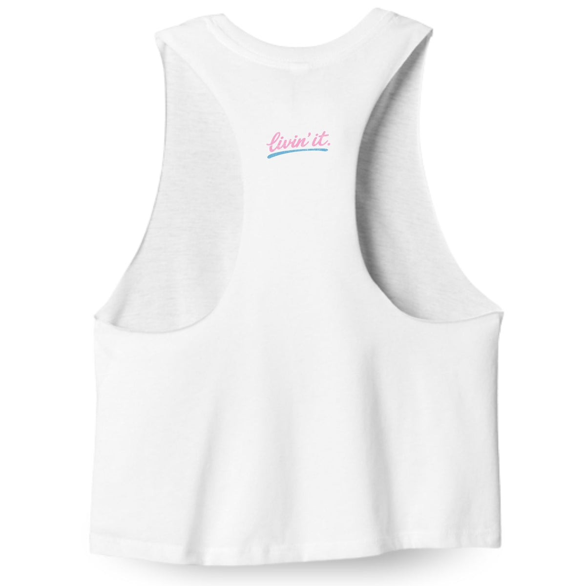 COVELiFE Livin' It Cropped Tank White - back flat