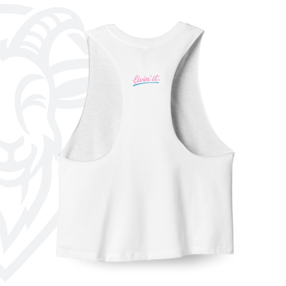 COVELiFE Livin' It Cropped Tank White - back flat