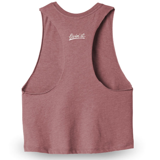 COVELiFE Livin' It Cropped Tank Mauve - back flat
