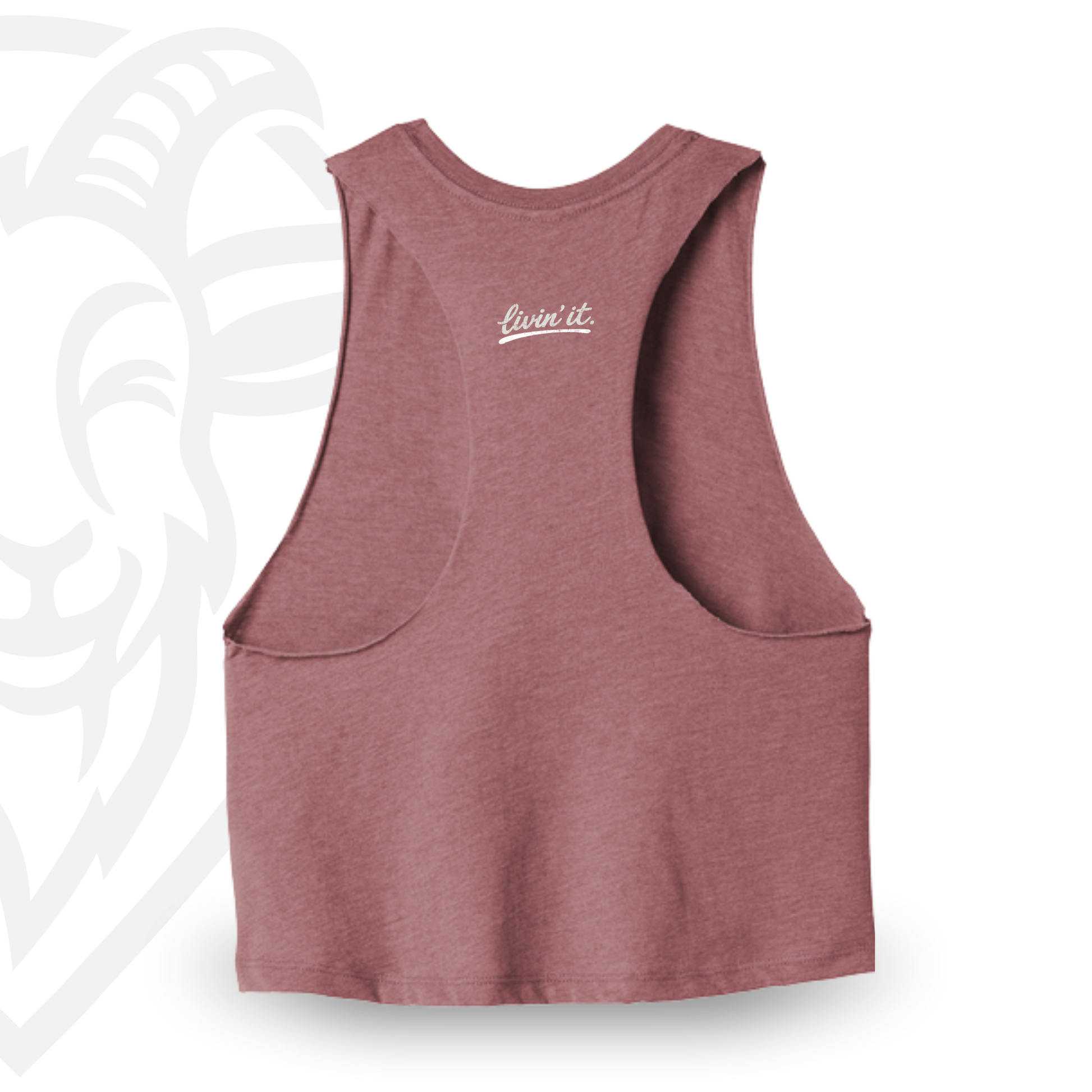 COVELiFE Livin' It Cropped Tank Mauve - back flat