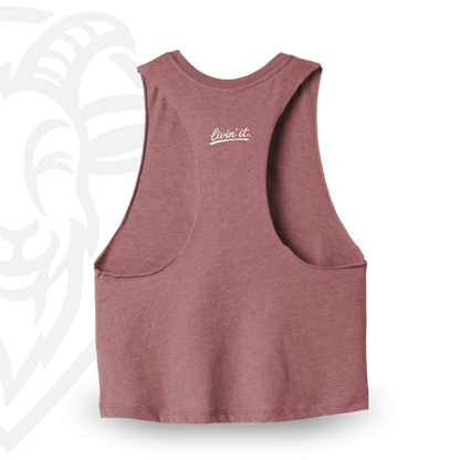 COVELiFE Livin' It Cropped Tank Mauve - back flat