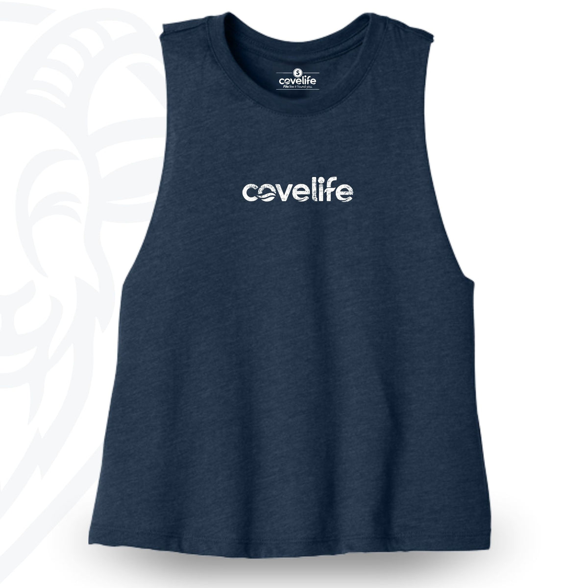 COVELiFE Livin' It Cropped Tank Navy - front flat