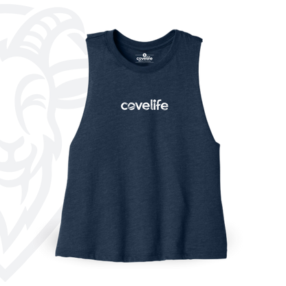 COVELiFE Livin' It Cropped Tank Navy - front flat