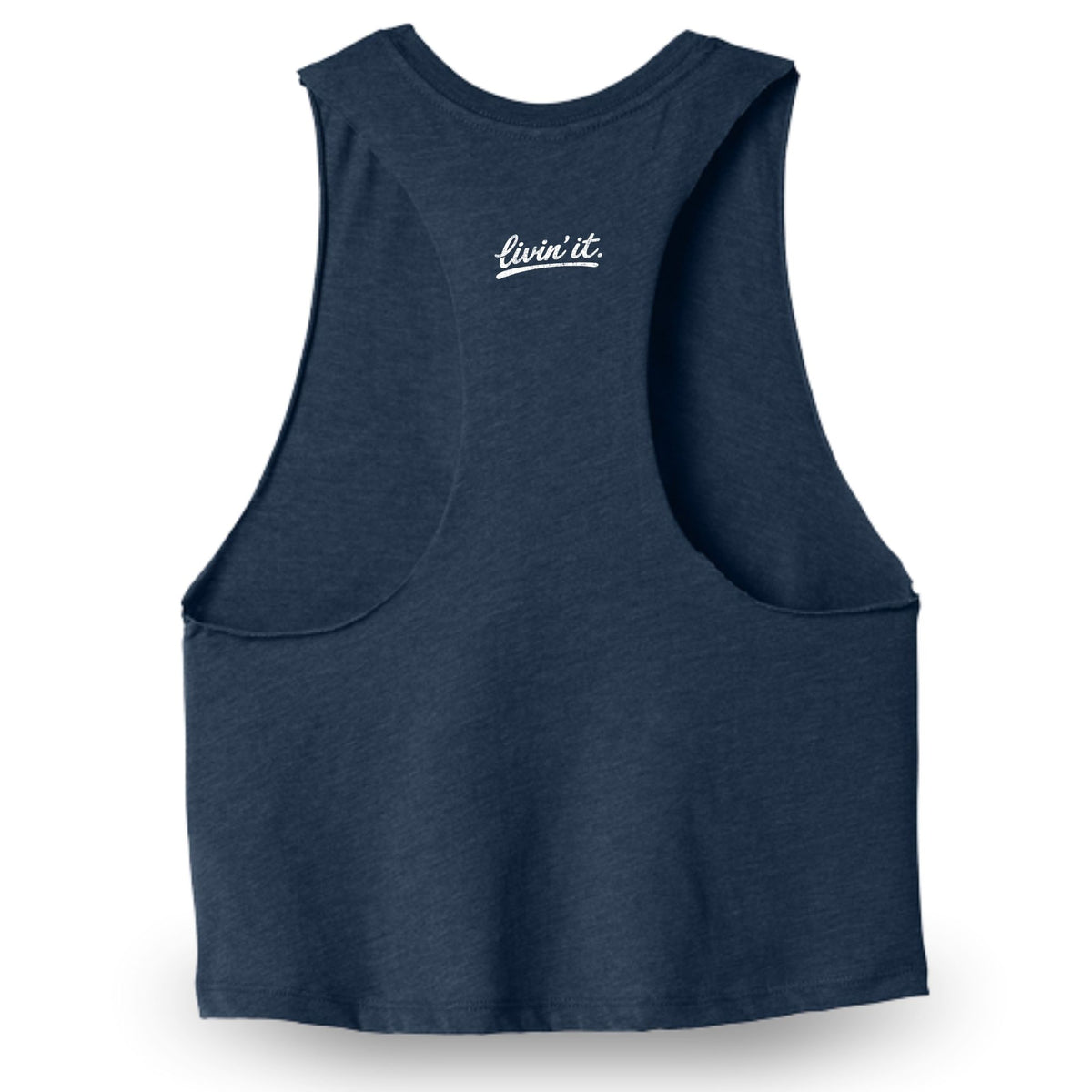COVELiFE Livin' It Cropped Tank Navy - back flat