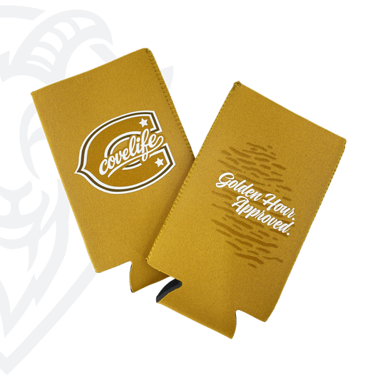 COVELiFE ViBE Koozies | Slim Can Cooler Gold - can cooler
