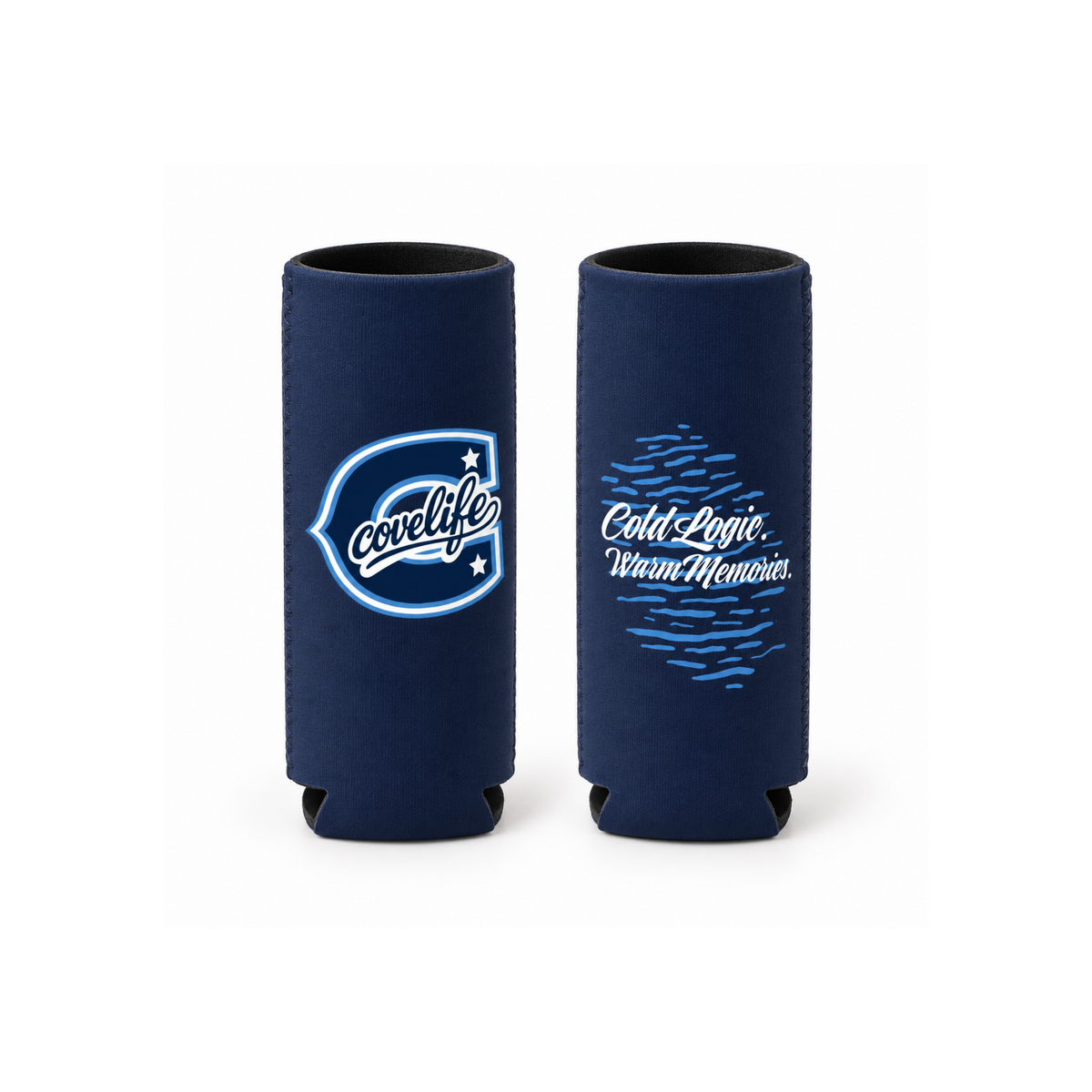 COVELiFE ViBE Koozies | Slim Can Cooler Navy - can cooler