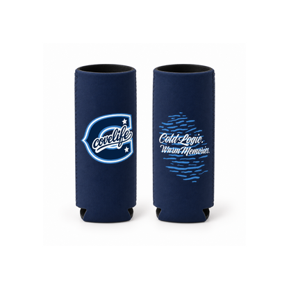 COVELiFE ViBE Koozies | Slim Can Cooler Navy - can cooler