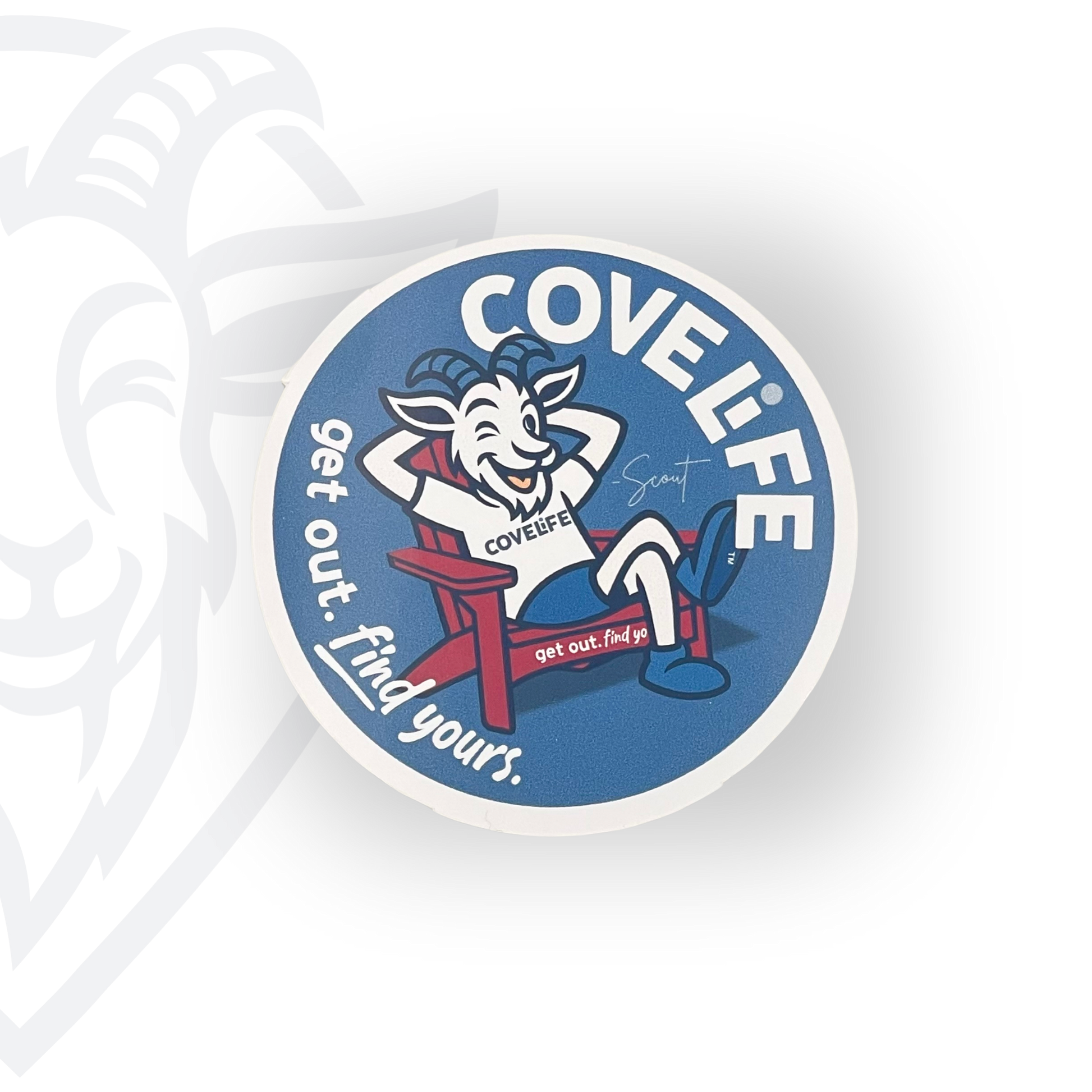 COVELiFE Scout Adirondack Decal - round vinyl sticker on white background
