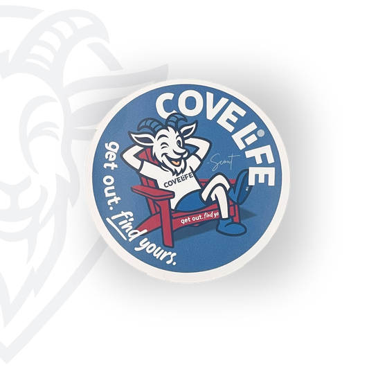 COVELiFE Scout Adirondack Decal - round vinyl sticker on white background