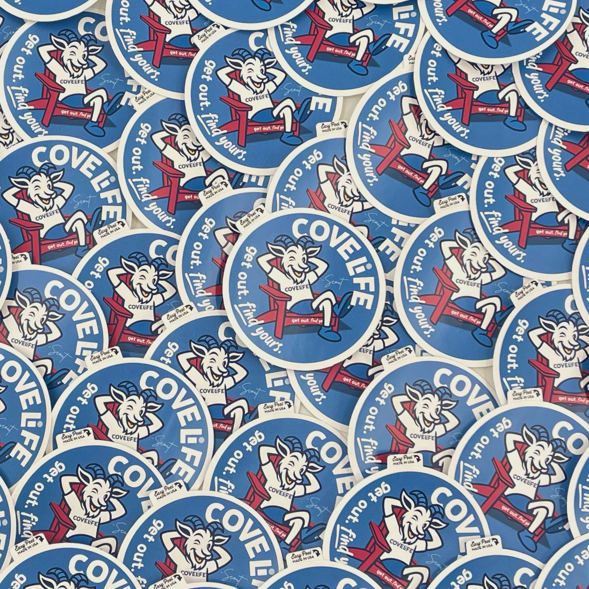 COVELiFE Scout Adirondack Decal - round vinyl sticker detail