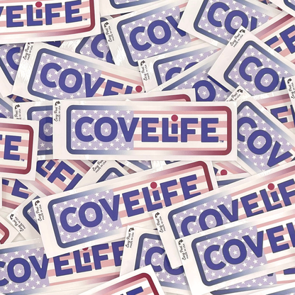COVELiFE OG Decal Red / White / Blue - vinyl sticker detail