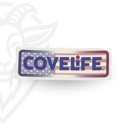 COVELiFE OG Decal Red / White / Blue - vinyl sticker on white background