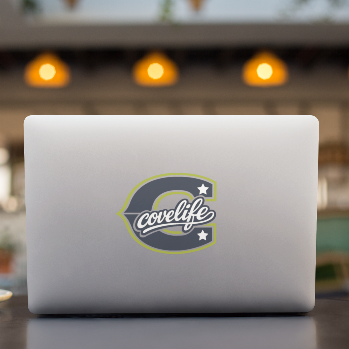 COVELiFE Block C Die-Cut Decal Navy/Lime - detail