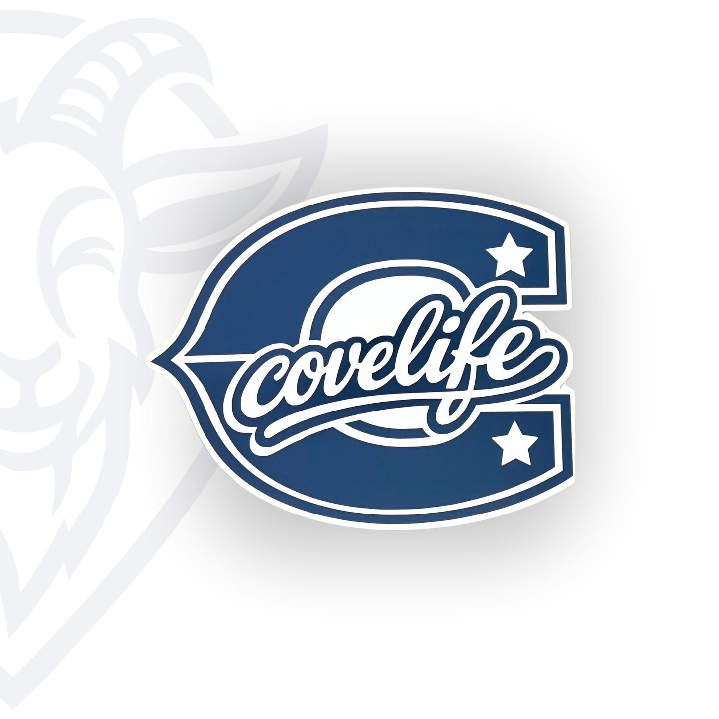 COVELiFE Block C Die-Cut Decal Blue/White - white background product