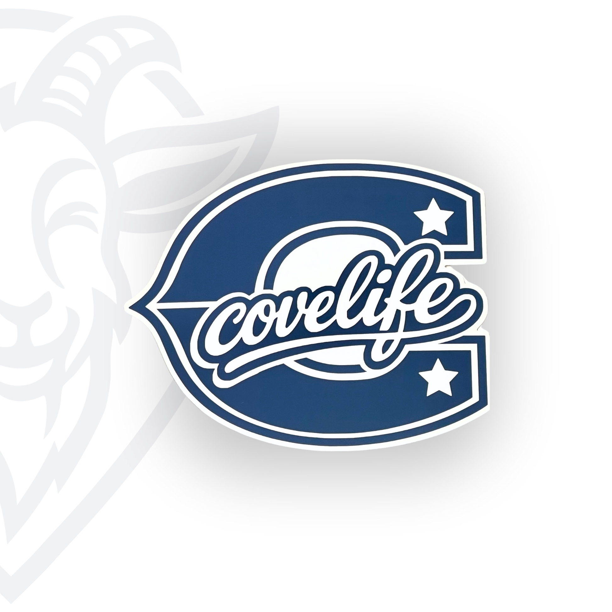 COVELiFE Block C Die-Cut Decal Blue/White - white background product