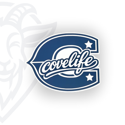 COVELiFE Block C Die-Cut Decal Blue/White - white background product