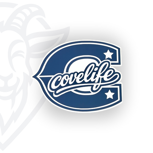 COVELiFE Block C Die-Cut Decal Blue/White - white background product