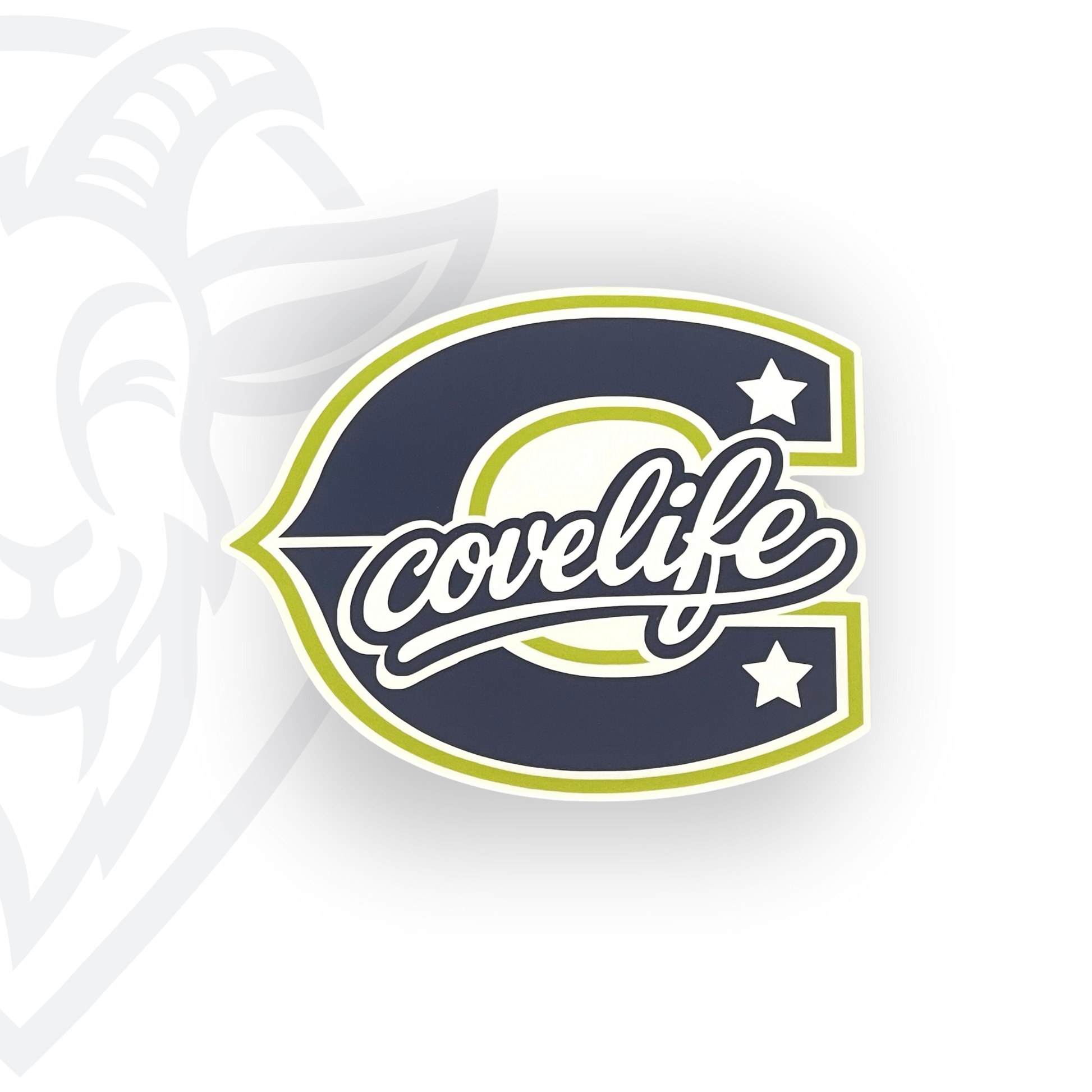 COVELiFE Block C Die-Cut Decal Navy/Lime - white background product