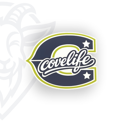 COVELiFE Block C Die-Cut Decal Navy/Lime - white background product