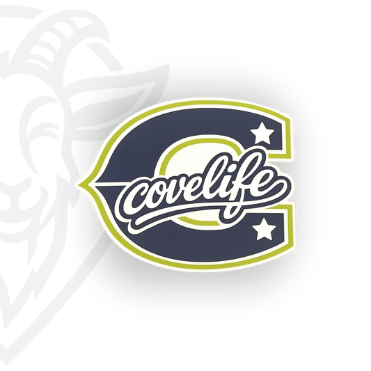 COVELiFE Block C Die-Cut Decal Navy/Lime - white background product