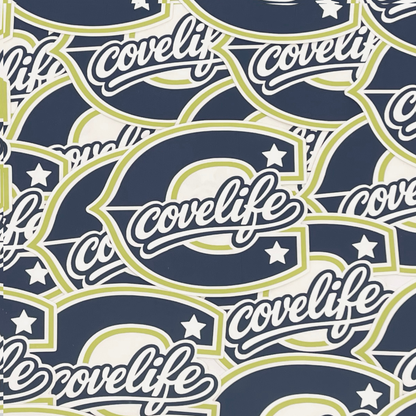 COVELiFE Block C Die-Cut Decal Navy/Lime - detail