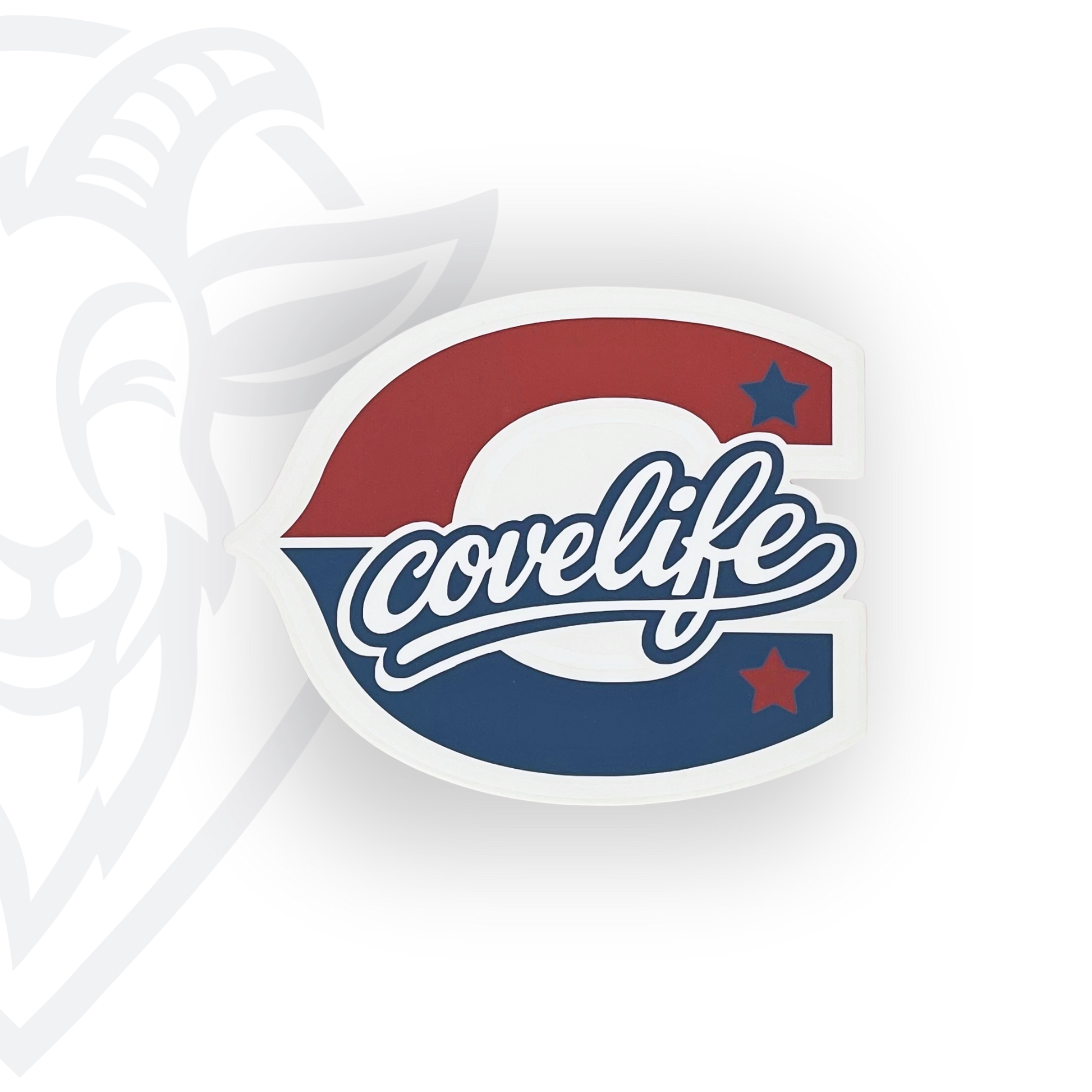 COVELiFE Block C Die-Cut Decal Red/White/Blue - white background product