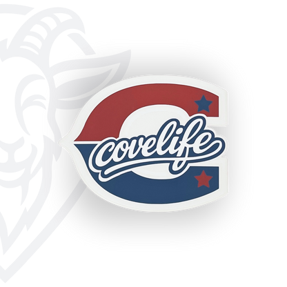 COVELiFE Block C Die-Cut Decal Red/White/Blue - white background product