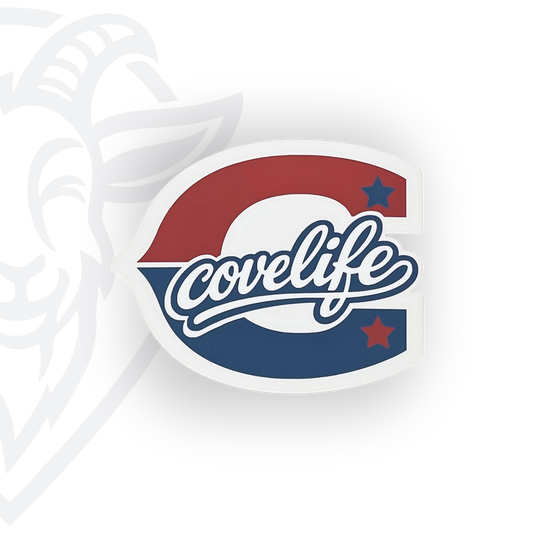 COVELiFE Block C Die-Cut Decal Red/White/Blue - white background product