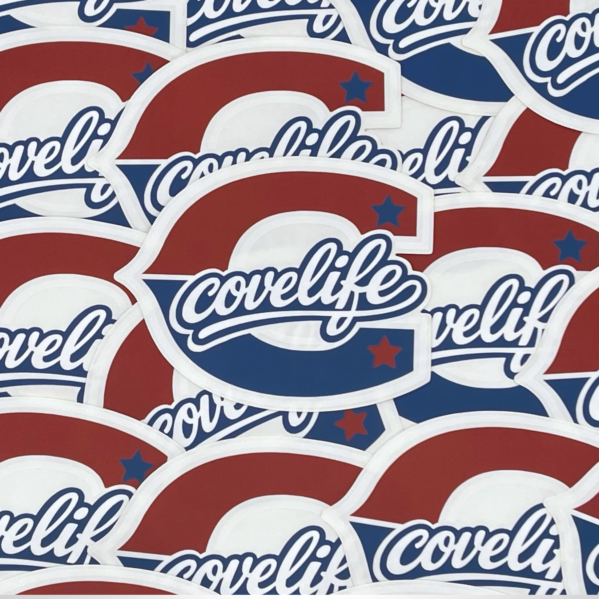 COVELiFE Block C Die-Cut Decal Red/White/Blue - detail