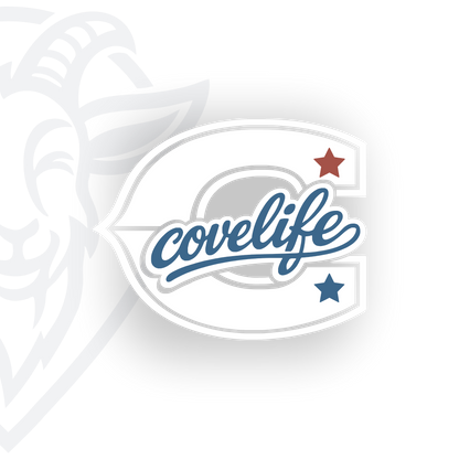 COVELiFE Block C Die-Cut Decal White/Red/Blue - white background product