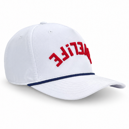White COVELiFE with upside down wordmark with right side up "i" 
