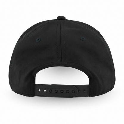 Black SHiFT Blackout Snapback with tonal upside-down COVELiFE wordmark and upright i.  back view