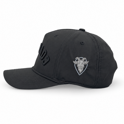 Black SHiFT Blackout Snapback with tonal upside-down COVELiFE wordmark and upright i.