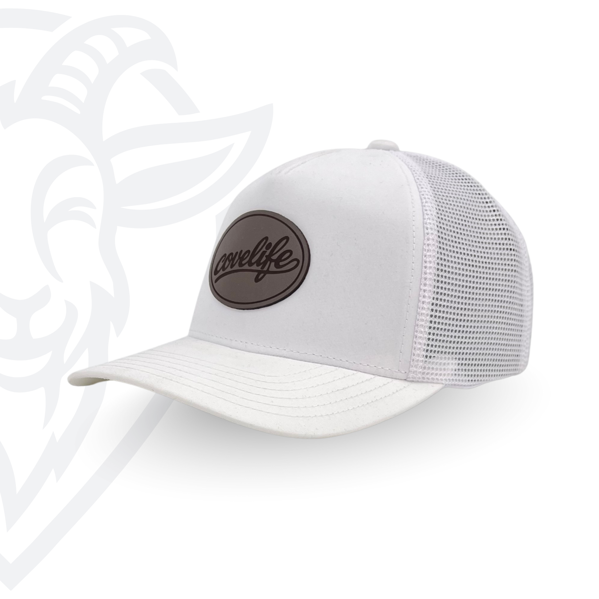 COVELiFE DRiFTFiT Mesh Trucker White - three-quarter angle