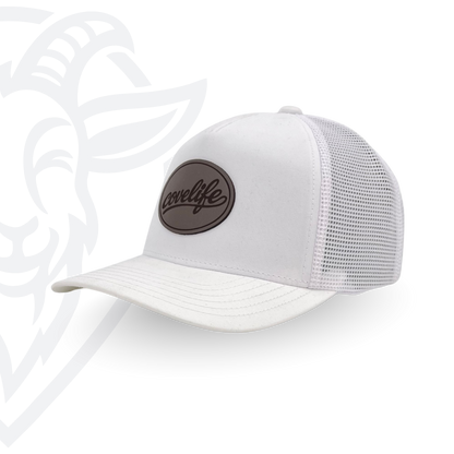 COVELiFE DRiFTFiT Mesh Trucker White - three-quarter angle