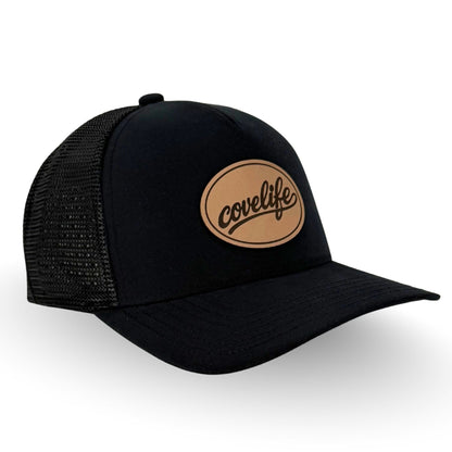 COVELiFE DRiFTFiT Mesh Trucker Black - three-quarter angle
